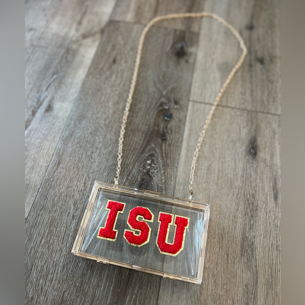New Iowa State Cyclones Acrylic Clutch Purse clear stadium bag